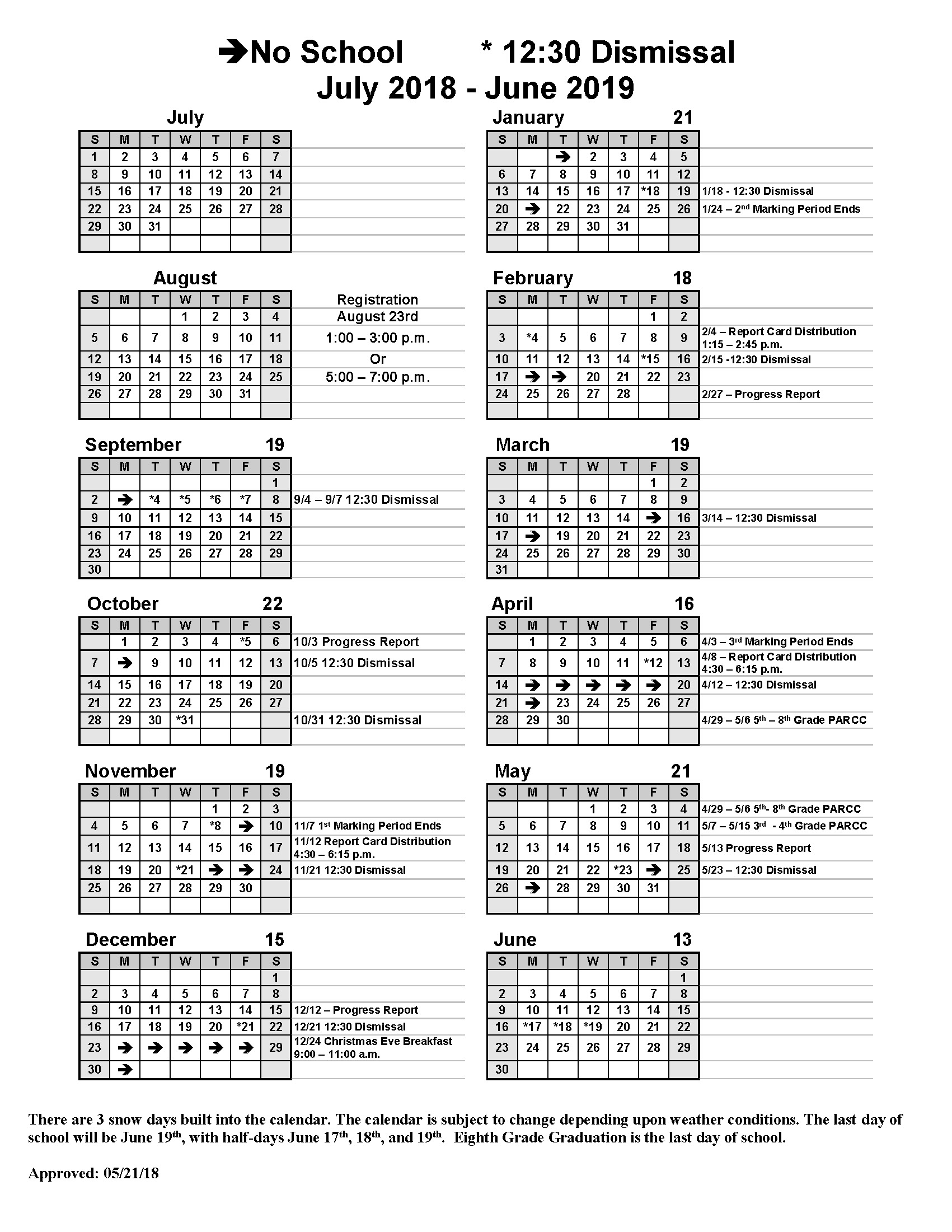 Annual Calendar Soaring Heights Charter School